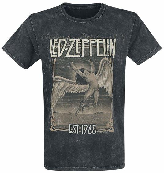 T-Shirt Unisex Tg. M Led Zeppelin. Faded Falling