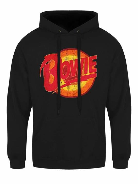 Felpa Con Cappuccio Unisex Tg. L. David Bowie: Vintage Diamond Dogs Logo