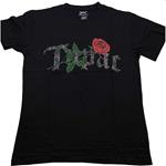 Diamante T-Shirt Unisex Tg. L Tupac: Rose Logo