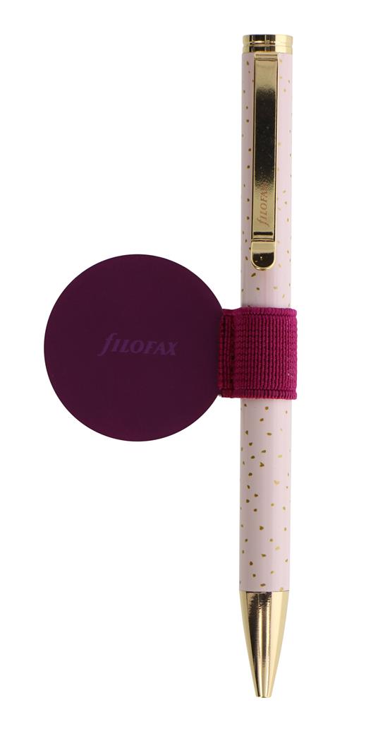 Anello portapenna adesivo elastico, Viola - 3