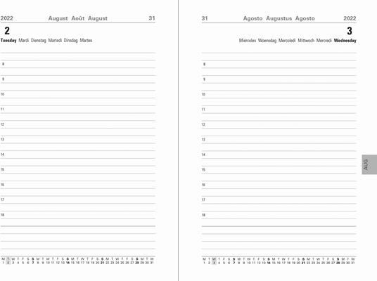 Agenda accademica Letts 2022/23, 12 mesi, giornaliera, Two Tone A6 con appuntamenti, rosso - 14,8 x 10,5 cm - 2