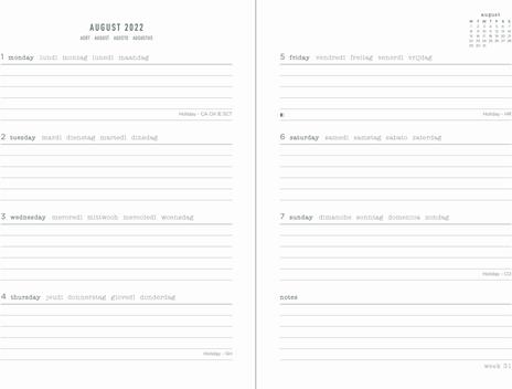 Agenda accademica Letts 2022/23, 12 mesi, settimanale, Eco Writer A5 verticale con appuntamenti, kraft - 21 x 15 cm - 2