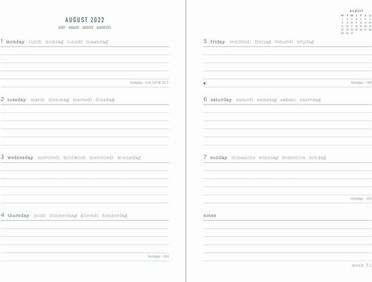 Agenda accademica Letts 2022/23, 12 mesi, settimanale, Eco Writer A5 verticale con appuntamenti, kraft - 21 x 15 cm - 2