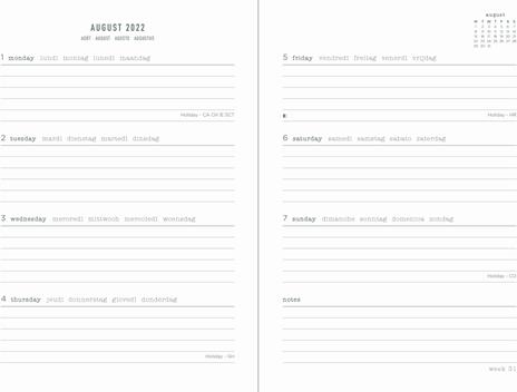Agenda accademica Letts 2022/23, 12 mesi, settimanale, Zodiac A6, azzurro - 14,8 x 10,5 cm - 2