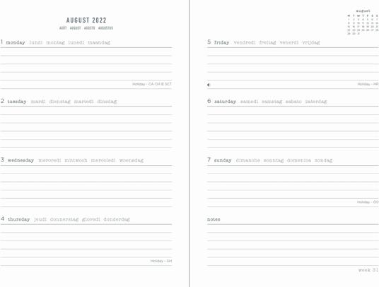 Agenda accademica Letts 2022/23, 12 mesi, settimanale, Zodiac A6, azzurro - 14,8 x 10,5 cm - 2