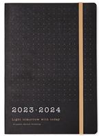 Agenda accademica Letts 2023-24, Eco Writer A5, settimanale verticale con appuntamenti, Nero - 21 x 15 cm