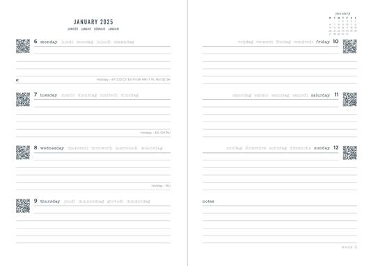 Agenda Letts 2024, Conscious A5 Settimanale Blu - 21 x 15 cm - 2