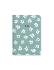 Agenda accademica Letts 2024-2025, 12 mesi, giornaliera, Daisies A6 Dtp W/ Appts, multinlingue, Verde - 14,8 x 10,5 cm