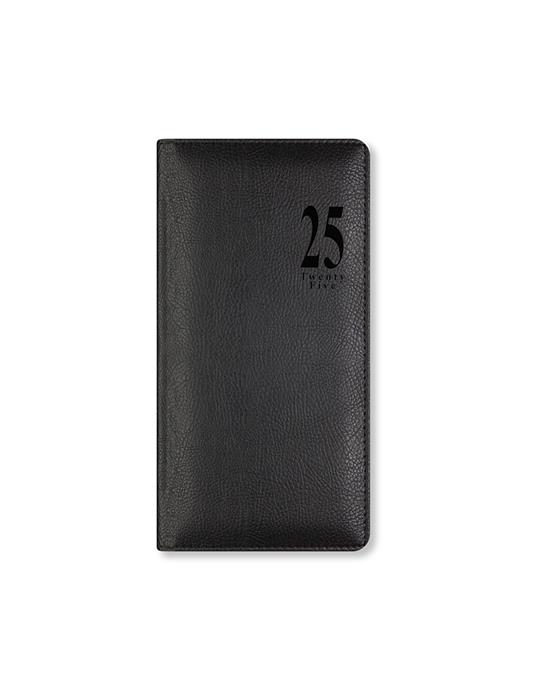 Agenda annuale 2025 Letts 12 Mesi, Milano Slim settimanale nero - 16,6 x 8,2 cm