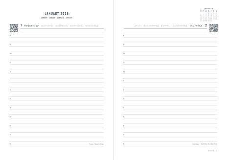 Agenda annuale 2025 Letts 12 Mesi, Conscious A5 giornaliera  azzurro - 21 x 14,8 cm - 2