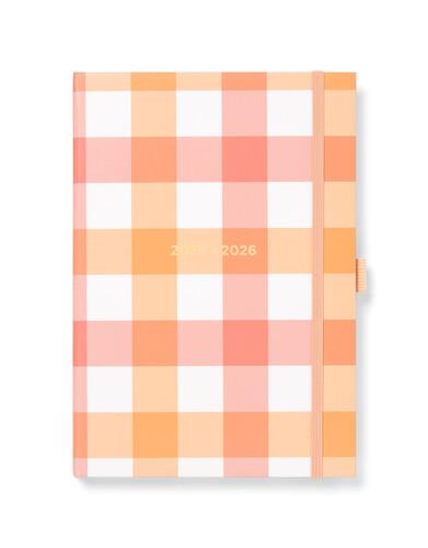 Agenda accademica 2025-2026 Gingham A5 Settimanale Arancione - 21 x 14,8 cm
