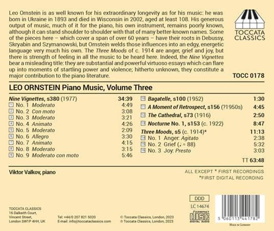 Piano Music, Vol. 3 - CD Audio di Leo Ornstein,Viktor Valkov - 2