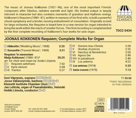 Requiem - Wedding Music - Funeral Music - Lux Aeterna - Luxta Crucem - CD Audio di Joonas Kokkonen - 2