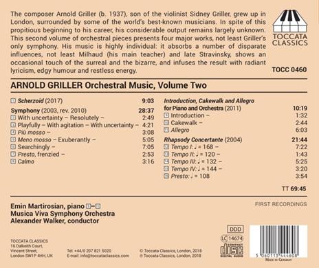 Musica orchestrale vol.2 - CD Audio di Arnold Griller - 2