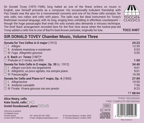 Chamber Music Vol.3 - CD Audio di Donald Tovey - 2