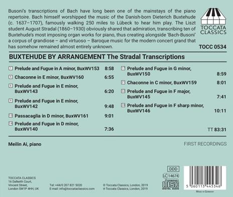 Buxtehude by Arrangement (Trascrizioni per pianoforte) - CD Audio di Dietrich Buxtehude - 2