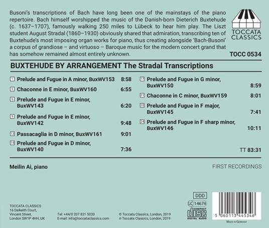 Buxtehude by Arrangement (Trascrizioni per pianoforte) - CD Audio di Dietrich Buxtehude - 2
