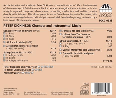 Chamber and Instrumental Music - CD Audio di Kreutzer Quartet,Peter Dickinson - 2