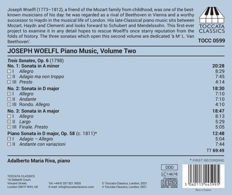 Musica completa per pianoforte vol.2 - CD Audio di Joseph Woelfl,Adalberto Maria Riva - 3