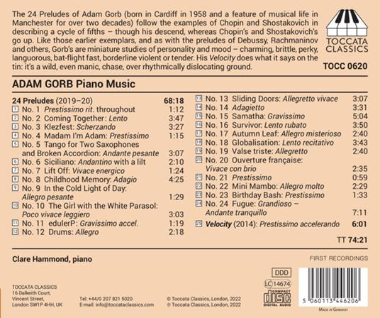 Piano Music - CD Audio di Adam Gorb - 2
