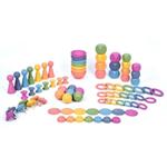 Oggetti Arcobaleno in Legno per Gioco Euristico: 84 Pezzi Assortiti in 7 Soggetti e 7 Colori