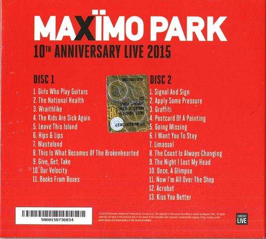 10th Anniversary Live London Roadhouse - CD Audio di Maximo Park - 2