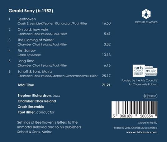 Barry Meets Beethoven - CD Audio di Ludwig van Beethoven,Gerald Barry,Chamber Choir Ireland - 2