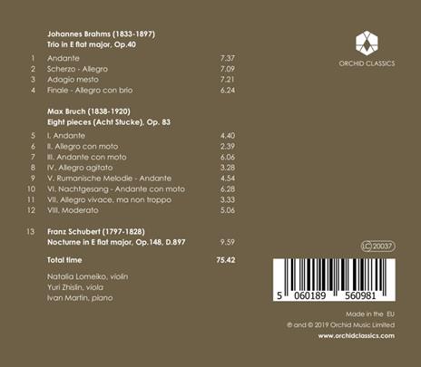 Bruch, Brahms & Schubert - CD Audio - 2