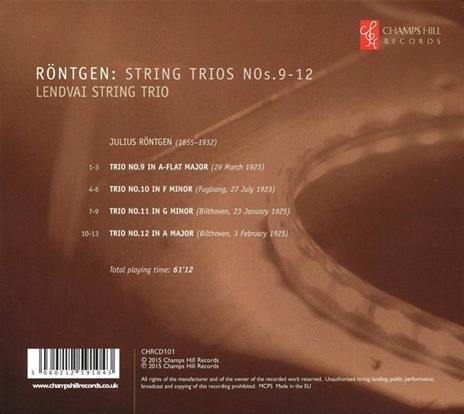 Complete String Trios 3 - CD Audio di Julius Röntgen - 2