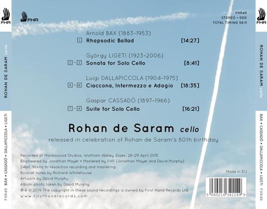Bax/Ligeti/Dallapiccola/C - CD Audio di Rohan de Saram - 2