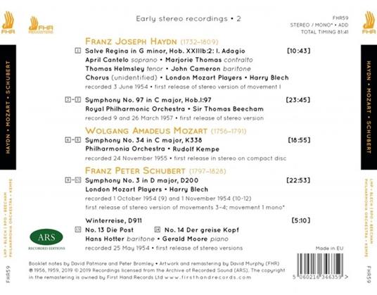 Early Stereo Recordings 2 - CD Audio di Sir Thomas Beecham - 2