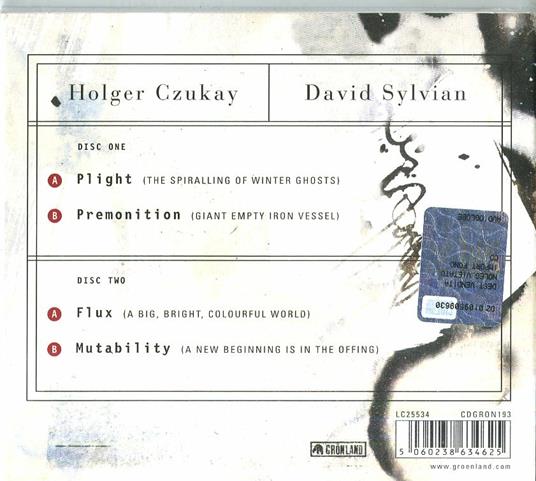 Plight & Premonition Flux & Mutability ( + Booklet) - CD Audio di David Sylvian,Holger Czukay - 2