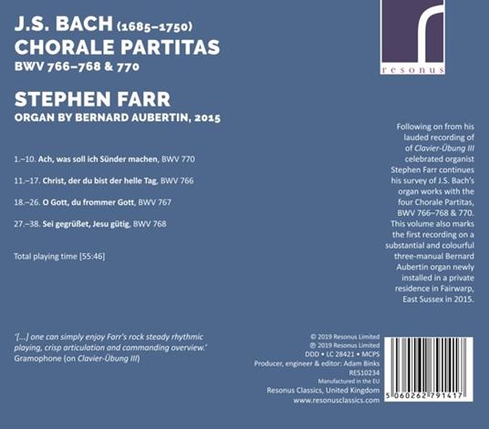 Partite corali - CD Audio di Johann Sebastian Bach - 2