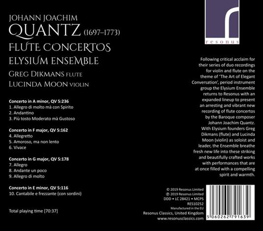 Flute Concertos - CD Audio di Johann Joachim Quantz - 2