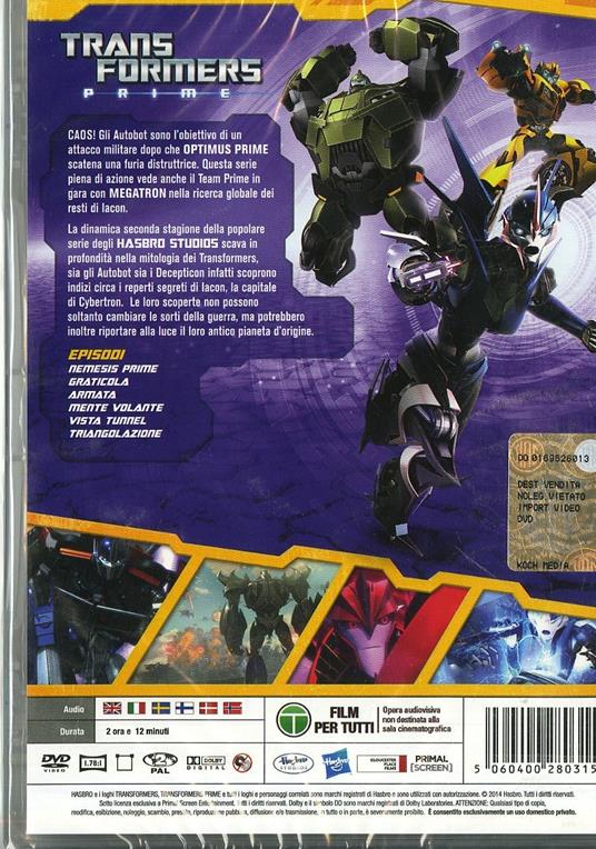 Transformers Prime. Orion Pax Stagione 02 Volume 02 (DVD) di Vinton Heuck,David Hartman - DVD - 3