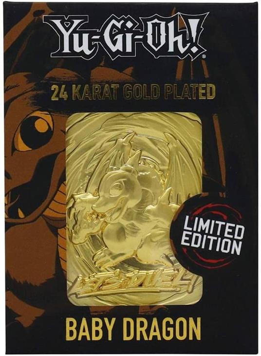 Fanattik Ygo29G Yu-Gi-Oh Metal Gold Card Collectible Replica Baby Dragon, Colore Black, 198047 - 2