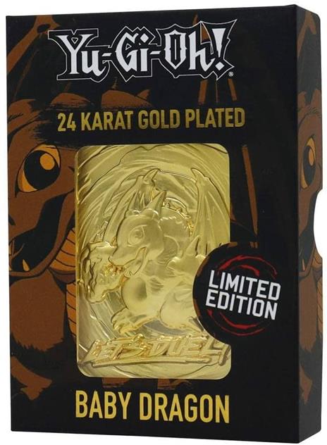 Fanattik Ygo29G Yu-Gi-Oh Metal Gold Card Collectible Replica Baby Dragon, Colore Black, 198047 - 3