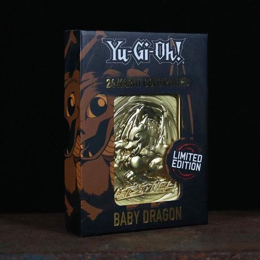 Fanattik Ygo29G Yu-Gi-Oh Metal Gold Card Collectible Replica Baby Dragon, Colore Black, 198047 - 5