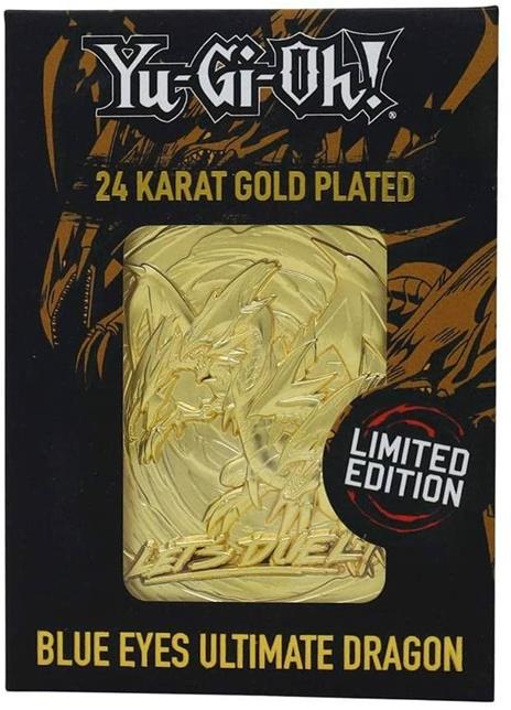 Fanattik Ygo30G Yu-Gi-Oh Metal Gold Card Collectible Replica Blue Eyes Ultimate Dragon, Colore Black, 198048 - 2