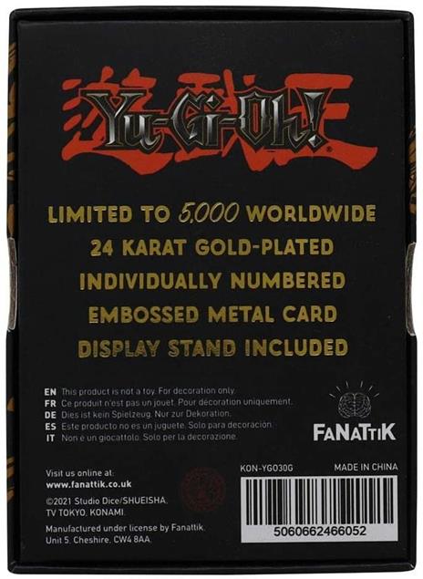 Fanattik Ygo30G Yu-Gi-Oh Metal Gold Card Collectible Replica Blue Eyes Ultimate Dragon, Colore Black, 198048 - 4