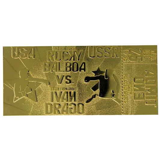 Rocky 4 Replica Biglietto Rocky Balboa vs Ivan Drago (Placcato in Oro) Fanattik - 2