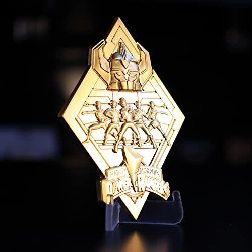 POWER RANGERS - Médaillon métal plaqué or collector ''9x12.5x2.5cm'' - 5