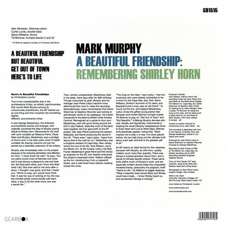 A Beautiful Friendship. Remembering Shirley Horn - Vinile LP di Mark Murphy - 2