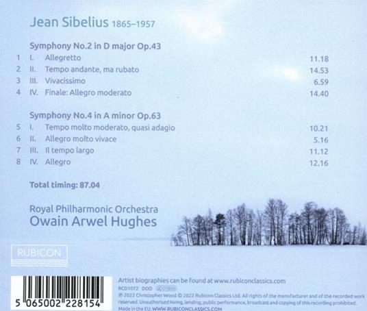 Symphony Nos.2 & 4 - CD Audio di Jean Sibelius,Royal Philharmonic Orchestra - 2