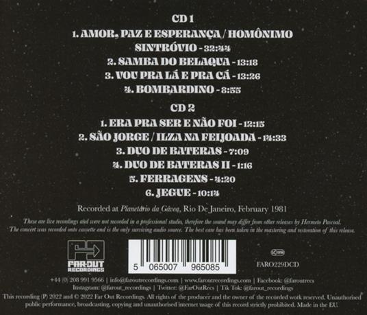 Live at Planatario da Gavea - CD Audio di Hermeto Pascoal - 2