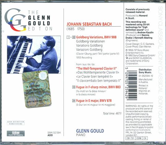 Variazioni Goldberg - CD Audio di Johann Sebastian Bach,Glenn Gould - 2