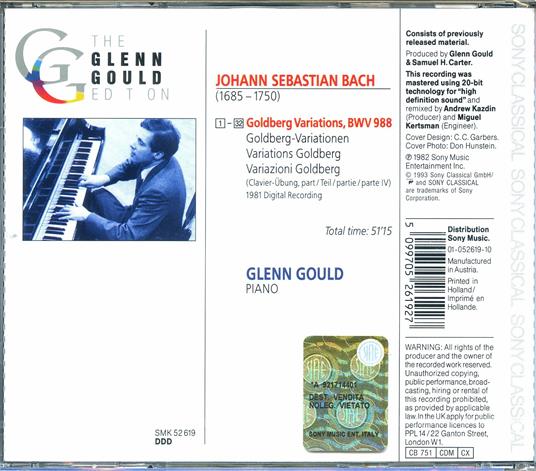 Variazioni Goldberg - CD Audio di Johann Sebastian Bach,Glenn Gould - 2