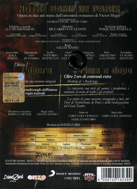 Notre Dame de Paris. Live Arena di Verona (2 DVD) di Armado Gilles - DVD - 2