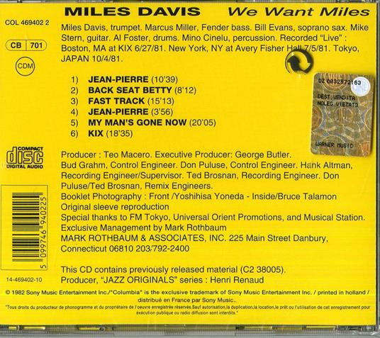 We Want Miles - CD Audio di Miles Davis - 2