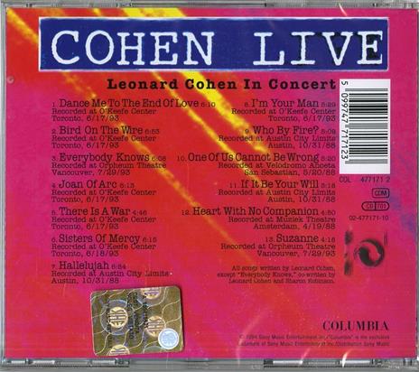 Cohen Live - CD Audio di Leonard Cohen - 2